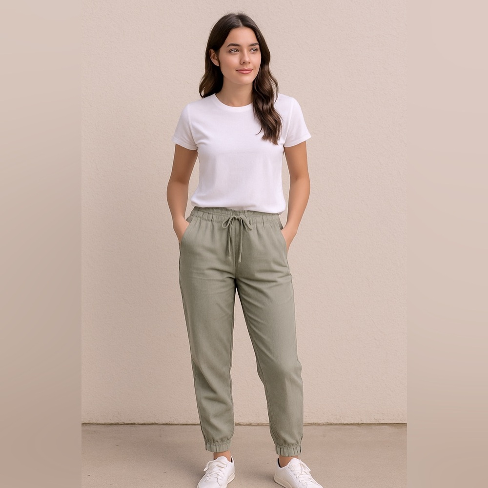Johnny Was‎ Flax Linen Pull On Jogger Pant Small
